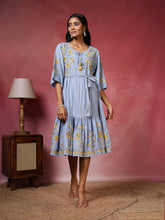 Embroidered Cotton Blend Dress